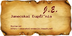Janecskai Eugénia névjegykártya